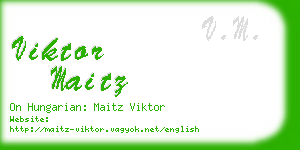 viktor maitz business card